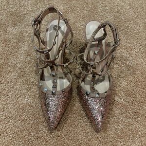 BCBG studded pumps size 9.5 rose gold glitter